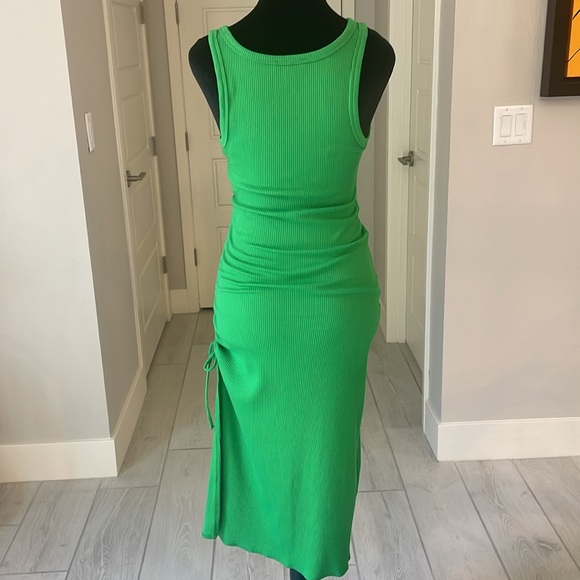 J. Crew Ruched Midi Dress In Vintage Rib Kelly Green Size S - Picture 7 of 12